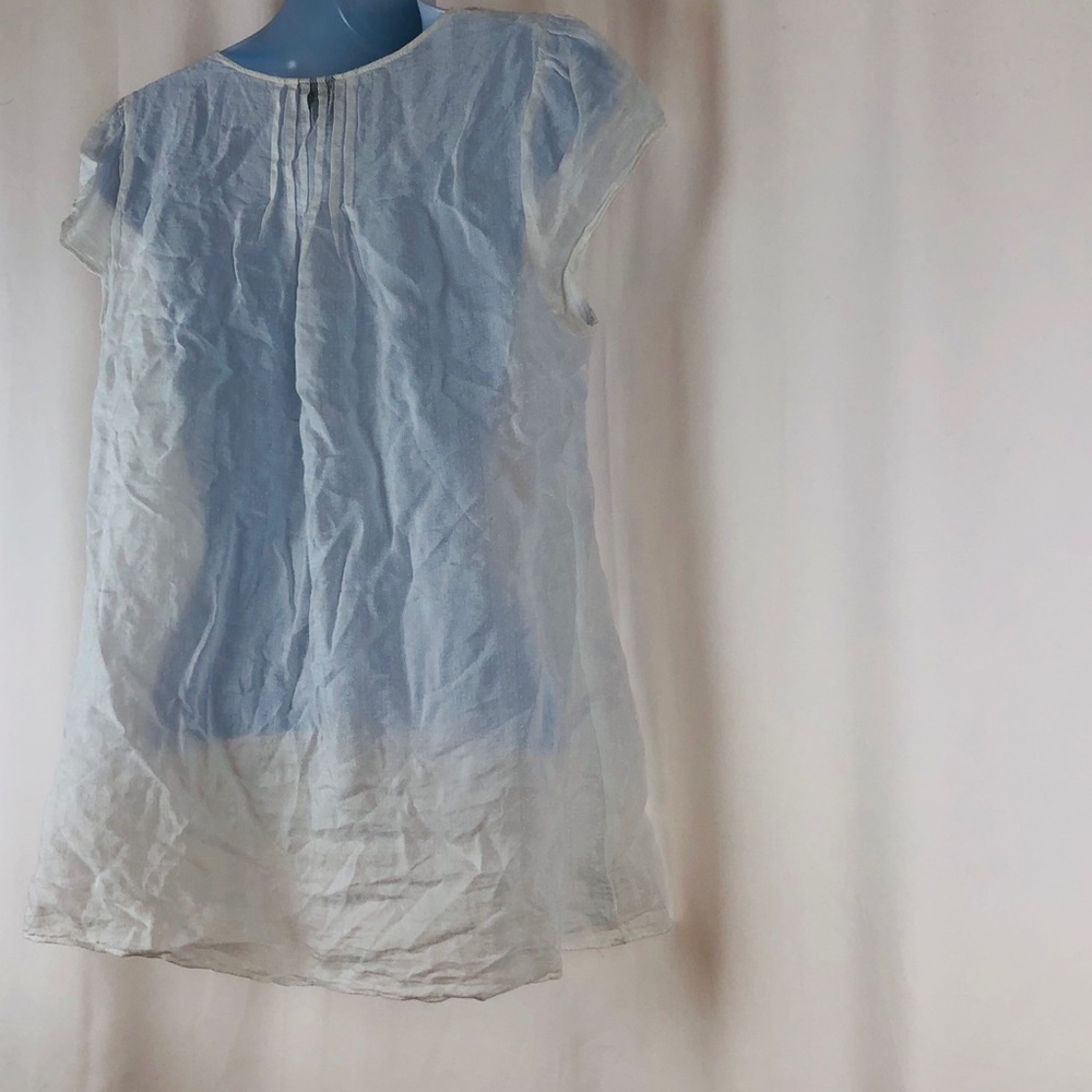 Calvin Klein Y-neck pleated embellished top S - Picture 5 of 16